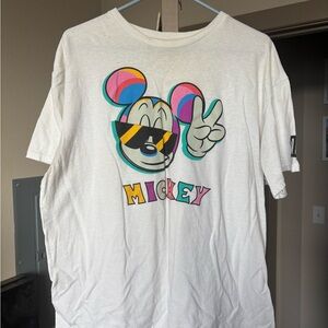 Disney White Tee with Colorful Mickey Design